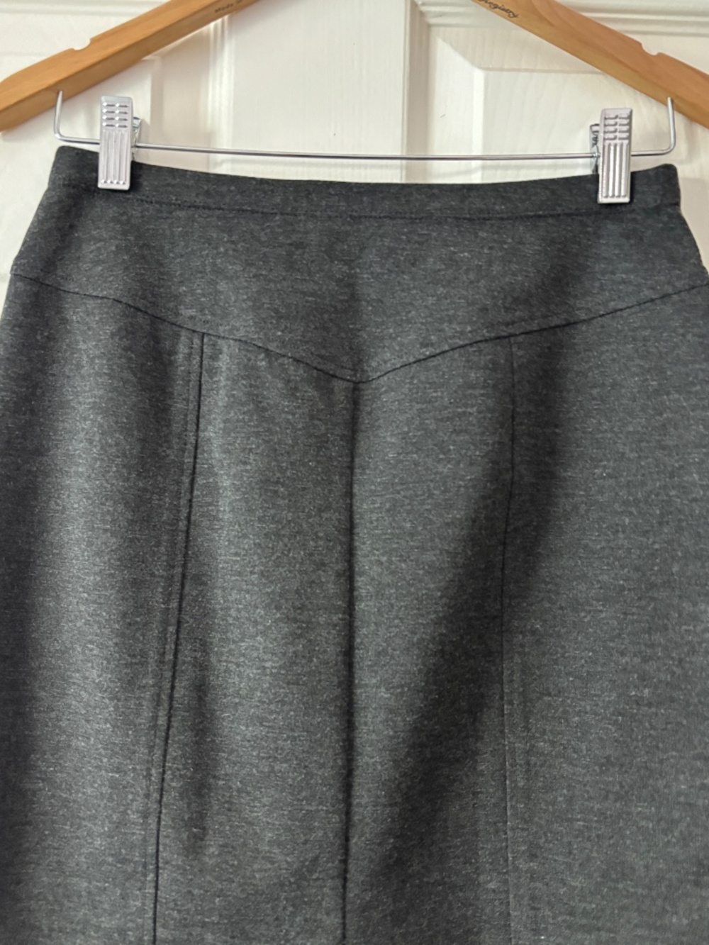 Ellen Tracy Ponte Knit Pencil Skirt - Charcoal Gray S - Picture 6 of 10